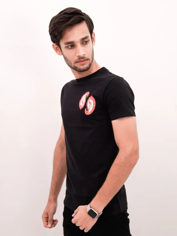 Premium Black Ajrak Tee - Image 2