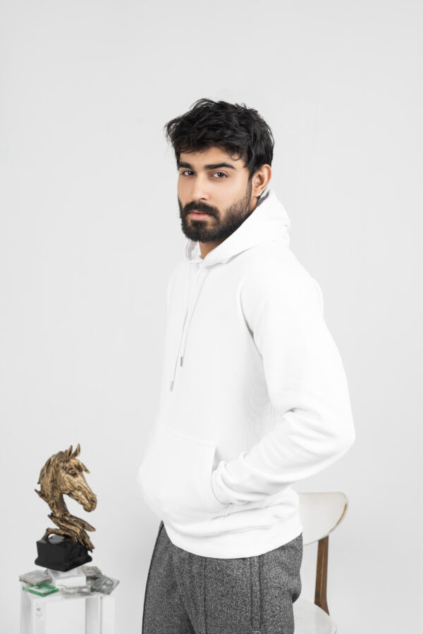 Classic White Popover Hoodie - Image 2